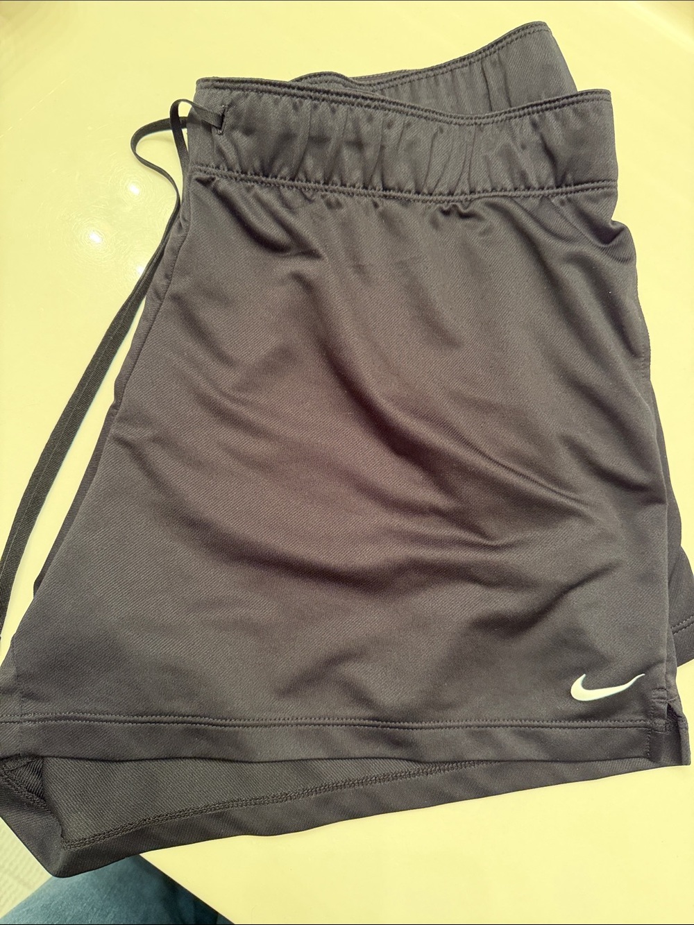 Nike Black Performance Shorts with White Swoosh with pockets